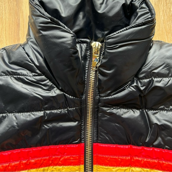 Aviator Nation Black Utility Jacket with Rainbow Stripes - Picture 5 of 9